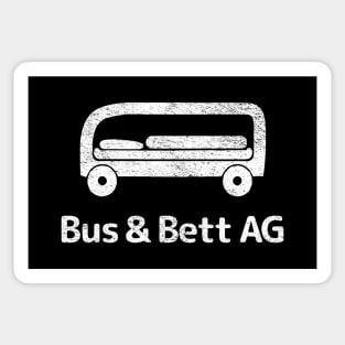 German Pun "BUS & BETT AG" Buß- und Bettag, Bus&Bed, Holiday Sticker